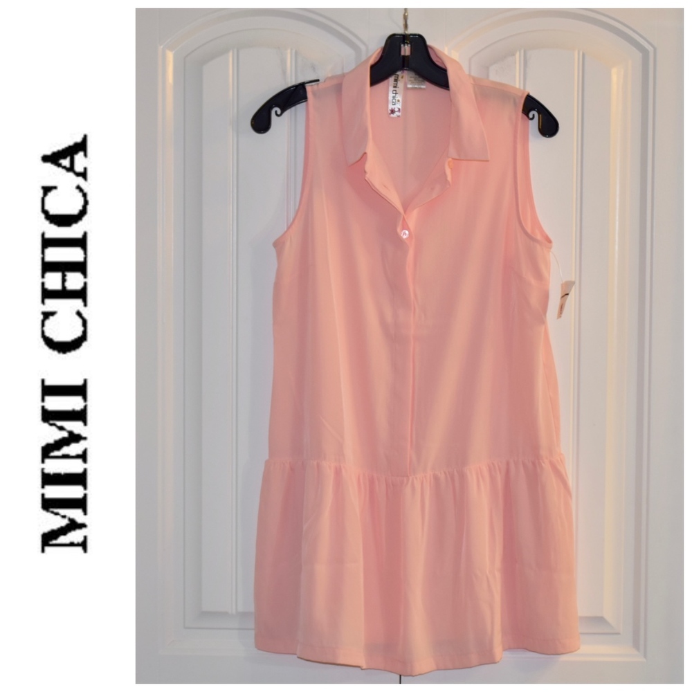 Mimi Chica Peplum Tunic Size M NWT